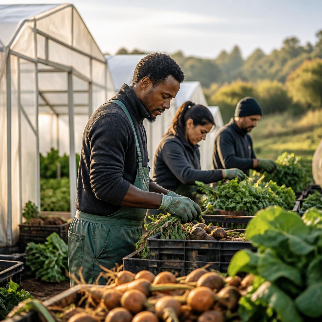 Agricultural team at work